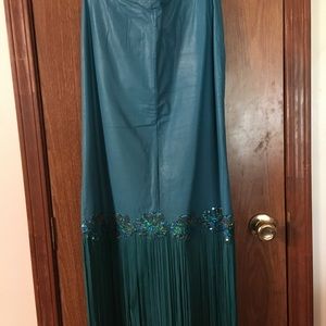 Turquoise skirt and blouse